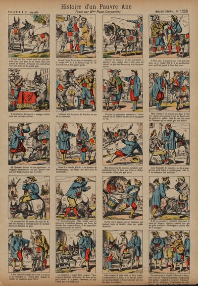 Story of a poor donkey (coloured engraving) بواسطة المدرسة الفرنسية