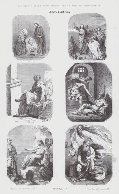 Sujets Religieux (engraving) بواسطة المدرسة الفرنسية