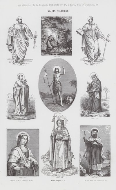 Sujets Religieux (engraving) بواسطة المدرسة الفرنسية