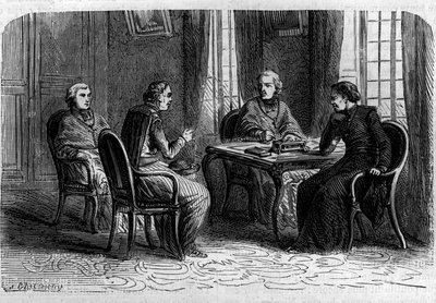 المجلس الأعلى لليسوعيين تحت حكم البابا غريغوار السادس عشر (بين 1831 و 1846). نقش في "Histoire des Papes-Rois-Queen and Empereurs a travers les years" بقلم موريس لاشاتر بواسطة المدرسة الفرنسية