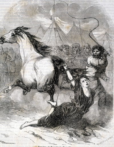 Torture de Brunehaut (أو Brunehilde) (613) - في "Histoire de France" بقلم L.-P. Anquetil بواسطة المدرسة الفرنسية