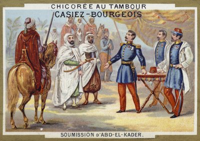 استسلام عبد القادر للفرنسيين ، الجزائر ، 1847 م بواسطة المدرسة الفرنسية