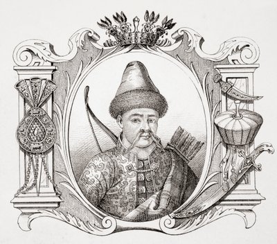 Tamerlane ، أو Timur ، من L'Histoire Universelle Ancienne et Moderne ، نُشر في ستراسبورغ حوالي 1860 (نقش) بواسطة المدرسة الفرنسية