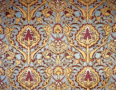 نسيج من الصالون الكبير لشقة كونتيسة باريس ، تم إنشاؤه بواسطة Maison Nicolle of Nimes ، فرنسا بواسطة المدرسة الفرنسية