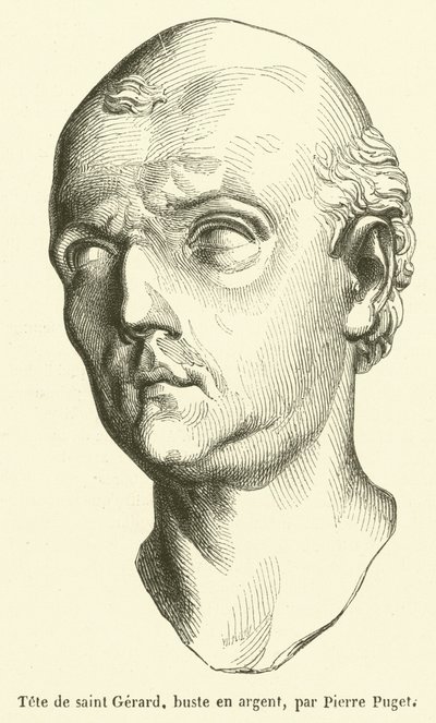 Tete de saint Gerard, buste en argent (engraving) بواسطة المدرسة الفرنسية