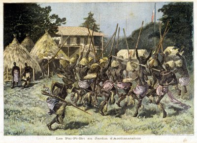 الأفارقة باي-بي-بري في حديقة التأقلم - في "لو بيتي جورنال" بتاريخ 05/08/1893 (نقش) بواسطة المدرسة الفرنسية