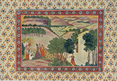 وصول المفاجئ ، صورة من الليالي العربية ، 1895 (نقش ملون) بواسطة المدرسة الفرنسية