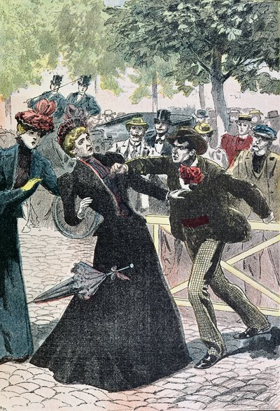 اغتيال إليزابيث (1837-1898) إمبراطورة النمسا من قبل Luccheni ، 10 سبتمبر 1898 ، رسم توضيحي من Le Pelerin ، 1898 (نقش الألوان) بواسطة المدرسة الفرنسية