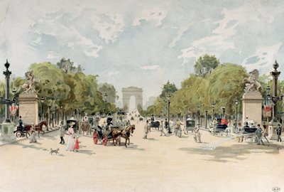 جادة الشانزليزيه ، 1895 ج (مرحاض على ورق) بواسطة المدرسة الفرنسية