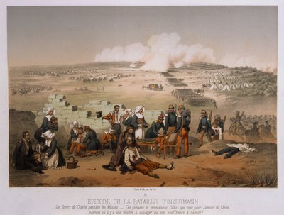 معركة إنكرمان في 5 نوفمبر 1854 ، من الحرب في شبه جزيرة القرم ، نشرها Lemercier et Cie ، باريس ، 1856 بواسطة المدرسة الفرنسية
