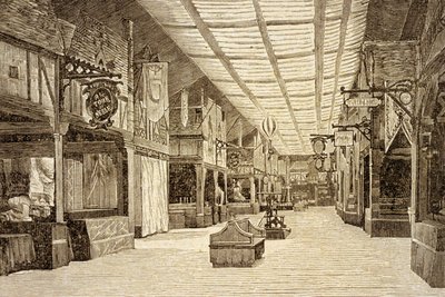 بازار دي لا شاريتيه في باريس قبل حريق 4 مايو 1897 بواسطة المدرسة الفرنسية