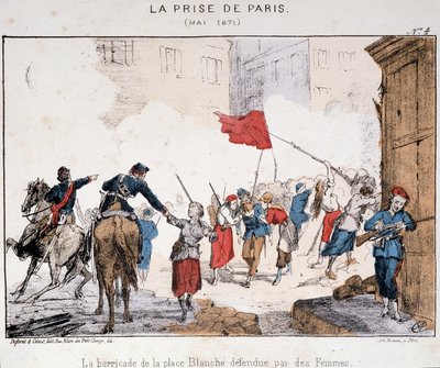 الاستيلاء على باريس في مايو 1871: حاجز المكان الأبيض الذي تدافع عنه النساء بواسطة المدرسة الفرنسية