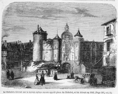 The Chatelet in the 18th century - engraving بواسطة المدرسة الفرنسية