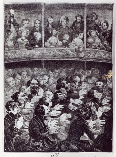 The Claque in action، c.1830-40 بواسطة المدرسة الفرنسية
