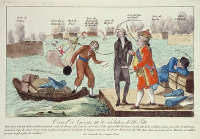 مجلس جورج الثالث (1738-1820) وخراب ويليام بيت (1759-1806) الأصغر ، 1801 بواسطة المدرسة الفرنسية