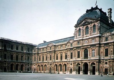 The Cour Carree and the Pavillon dHorloge ، صممه جاك Lemercier (c.1585-1654) و Pierre Lescot (1515-78) بواسطة المدرسة الفرنسية
