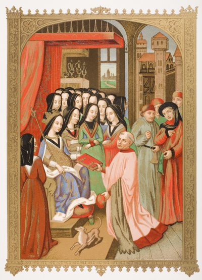 محكمة ماري أنجو (1404-63) نسخة مصغرة من "Twelve Perils of Hell" ، من "Le Moyen Age et La Renaissance" بواسطة Paul Lacroix (1806-84) نشر عام 1847 بواسطة المدرسة الفرنسية
