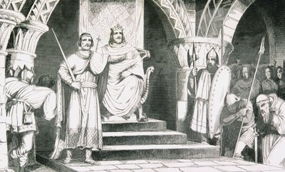 تتويج Chilperic II (670-720) ، من "Histoire de France" بواسطة Colart ، تم نشره عام 1840 بواسطة المدرسة الفرنسية