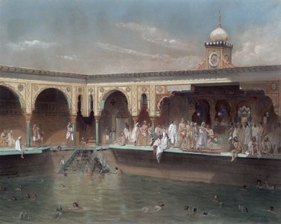 حمامات Deligny ، باريس ، 1842 (مرحاض على ورق) بواسطة المدرسة الفرنسية