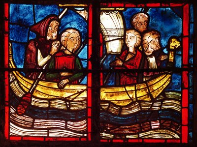 رحيل القدس ، من قصة القديسة مريم المصرية في Chapelle de la Sainte-Croix بواسطة المدرسة الفرنسية