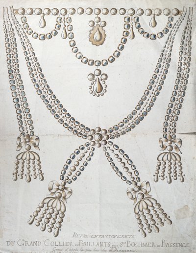 قلادة الماس المشاركة في قضية Collier de la Reine ، c.1785 بواسطة المدرسة الفرنسية