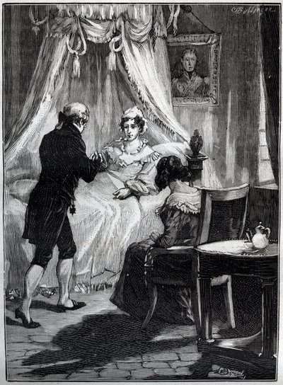 The Duchess of Berry (Marie Caroline, Princess of the Two Sicilies, Duchess of Berry (1798-1870) at the Fortress of Blay receives Doctor Louis Charles Deneux (1767-1846) - Engraving - بواسطة المدرسة الفرنسية