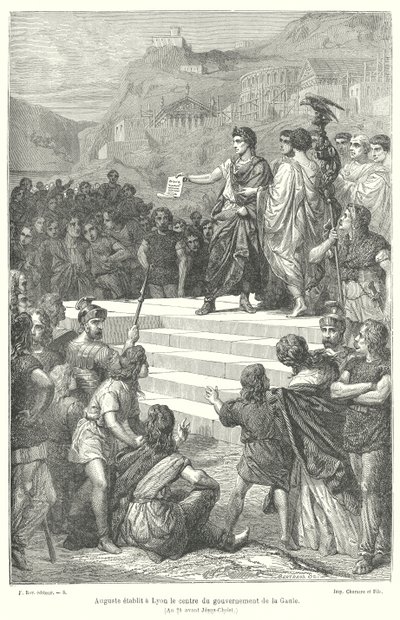 أنشأ الإمبراطور أوغسطس المركز الإداري للغال الروماني في Lugdunum (ليون) بواسطة المدرسة الفرنسية
