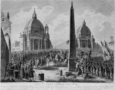 دخول الجيش الفرنسي إلى روما بقيادة المارشال برتييه ، 15 فبراير 1798 بواسطة المدرسة الفرنسية