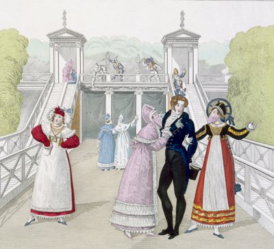 The Fairground Slide at the Salle de lOdeon ، اللوحة 101 من Le Bon Genre ، أوائل القرن التاسع عشر بواسطة المدرسة الفرنسية