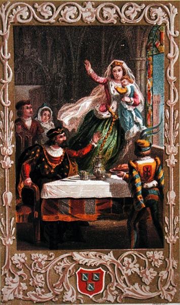 "The Fairy with Cloven Hooves" ، رسم توضيحي من "Legendes des Esprits et des Demons" بقلم J. Collin de Plancy (1794-1881) حوالي عام 1850 (طباعة حجرية ملونة) بواسطة المدرسة الفرنسية