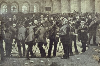 الكوربيلي الشهير في بورصة باريس ، حوالي 1885 بواسطة المدرسة الفرنسية