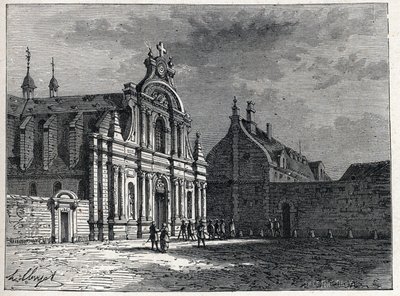 دير Feuillants ، مكان لقاء نادي Feuillants ، منظمة سياسية ملكية خلال الثورة الفرنسية. نقش من عام 1889. مجموعة خاصة. بواسطة المدرسة الفرنسية