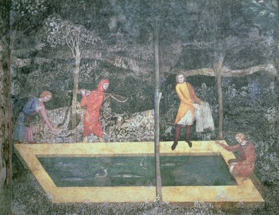 بركة السمك ، من غرفة الأيل ، 1343 بواسطة المدرسة الفرنسية
