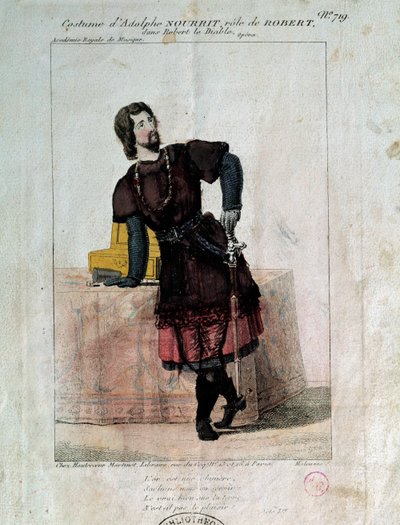 التينور الفرنسي أدولف نوريت (1802-1839) في دور روبرت في فيلم "Robert le diable" في القرن التاسع عشر. باريس ، مكتبة الأوبرا بواسطة المدرسة الفرنسية