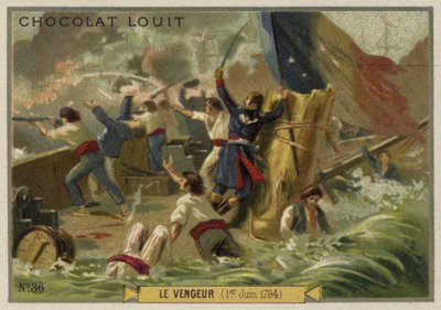 السفينة الحربية الفرنسية Vengeur في معركة Ushant (Glorious First of June) ، 1794 بواسطة المدرسة الفرنسية