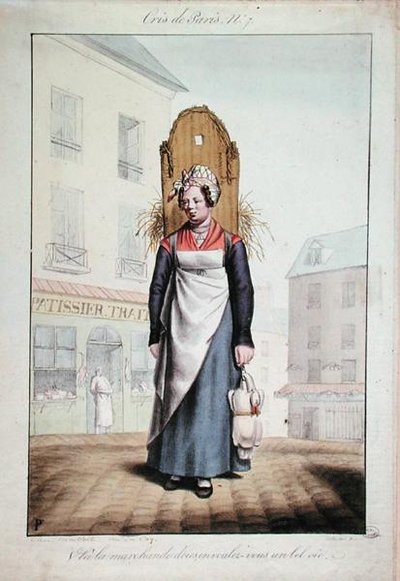 بائع الإوزة ، رقم 7 من سلسلة "صرخات باريس" ، حوالي عام 1820 (حجر ليثو ملون) بواسطة المدرسة الفرنسية