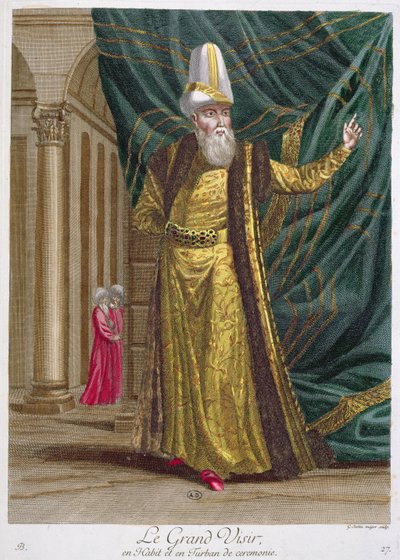 الوزير الأعظم ، من Recueil dEstampes sur les Costumes du Levant ، محفور من قبل جيرارد جان بابتيست سكوتين (1671-1716) 1707-08 بواسطة المدرسة الفرنسية