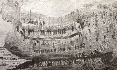 الاستشهاد العظيم لناغازاكي ، 1622 ، من "الحياة العسكرية والدينية في العصور الوسطى" بقلم بول لاكروا ، لندن نشرت 1880 بواسطة المدرسة الفرنسية