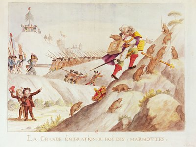 الهجرة الكبرى لملك المرموط ، 1792 (مرحاض على ورق) بواسطة المدرسة الفرنسية