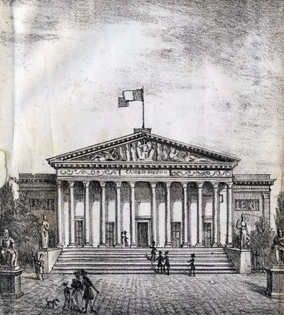 The House of Deputes - "Alphabet Picturesque des Monumens de Paris" حوالي 1840 (نقش) بواسطة المدرسة الفرنسية