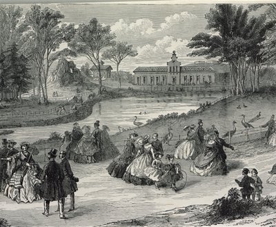 حديقة Jardin dAcclimatation ، باريس ، 1855 (نقش وزن الجسم) بواسطة المدرسة الفرنسية