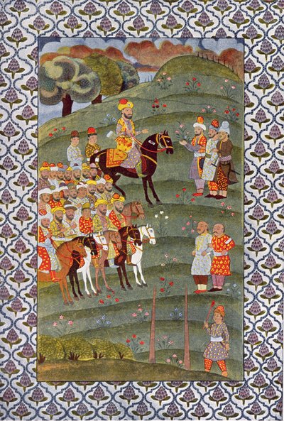 الخليفة على حصان ، رسم من الليالي العربية ، 1895 (نقش ملون) بواسطة المدرسة الفرنسية
