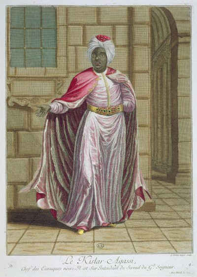 Kislar-Agassi ، من Recueil يدمر سور Les Costumes du Levant ، محفورة من قبل جيرارد جان بابتيست سكوتين (1671-1716) 1707-08 بواسطة المدرسة الفرنسية