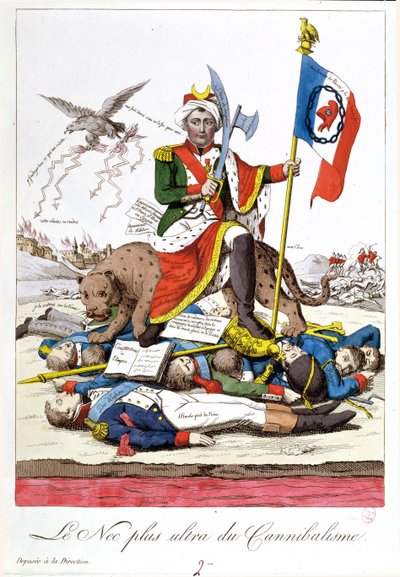 الكلمة الأخيرة في أكل لحوم البشر ، كاريكاتير مناهض لنابليون ، c.1815 بواسطة المدرسة الفرنسية