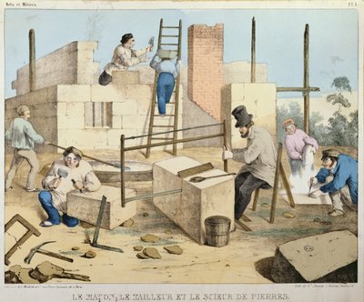 ماسون ، قاطع الحجر وصوير الحجر ، c.1860 بواسطة المدرسة الفرنسية