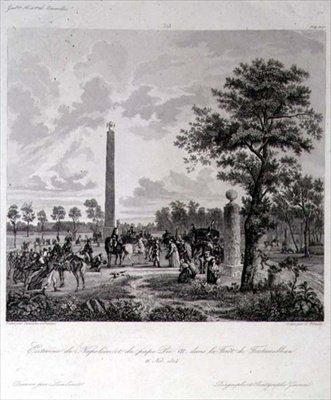 الاجتماع بين نابليون والبابا بيوس السابع في غابة Fountainbleau ، نقش بواسطة A.Pilinski ، 26 نوفمبر 1804 (نقش) بواسطة المدرسة الفرنسية