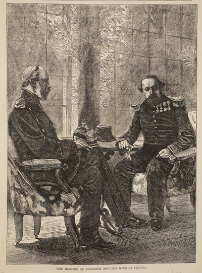اجتماع نابليون وملك بروسيا ، سبتمبر 1870 ، توضيح من تاريخ كاسيلز للحرب بين فرنسا وألمانيا ، 1870-1871 بواسطة المدرسة الفرنسية