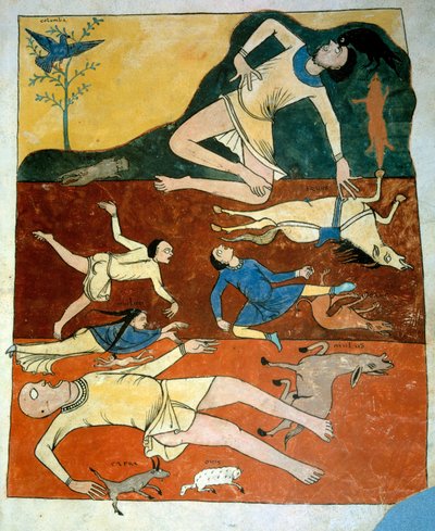 The Miniature Universal Deluge taken from the commentaries of “The Apocalypse according to Saint John” written in 775 by the monk Beatus of Liebana بواسطة المدرسة الفرنسية