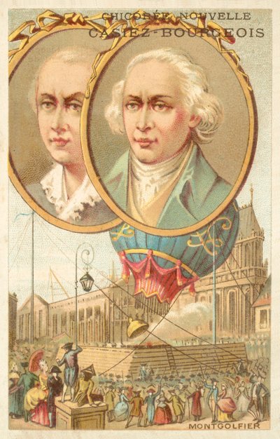 The Montgolfier Brothers (chromolitho) بواسطة المدرسة الفرنسية