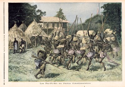 Pai-Pi-Bri في Jardin d'Acclimatation في باريس ، رسم توضيحي من "Le Petit Journal" ، الخامس من أغسطس 1893 (نقش ملون) بواسطة المدرسة الفرنسية